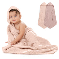 Serviette à capuche - Paquet de 2 - Blush et Mauve