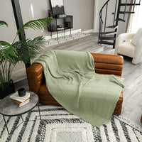 Couvertures en mousseline de coton pour adultes - Sauge