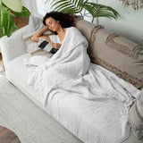 Couvertures en mousseline de coton pour adultes - Blanc