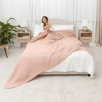 Couvertures en mousseline de coton pour adultes - Blush
