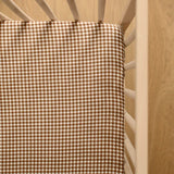Drap contour lit de bébé - Vichy brown