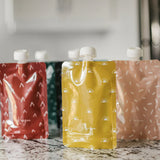 Pochettes Alimentaires Réutilisables BOHO (ensemble de 6) Sachets/Sacs Écologiques à compote, yogourt smoothie