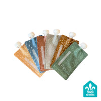 Pochettes Alimentaires Réutilisables NEUTRE (ensemble de 6) Sachets/Sacs Écologiques à compote, yogourt smoothie (Copie)
