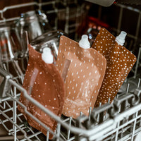 Pochettes Alimentaires Réutilisables NEUTRE (ensemble de 6) Sachets/Sacs Écologiques à compote, yogourt smoothie (Copie)