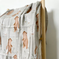 Mousseline Création Jade - bambou & coton - Ours et oies