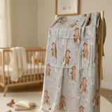 Mousseline Création Jade - bambou & coton - Ours et oies