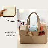 Sac à couches caddy en cuir végane & organisateur de chambre de bébé