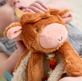 Peluche avec jouet de dentition en silicone - Vache highland - Itzy Ritzy