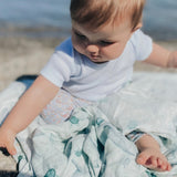 Mousseline Création Jade - bambou & coton - Baleines