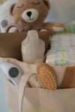 Sac à couches caddy en cuir végane & organisateur de chambre de bébé