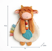 Peluche avec jouet de dentition en silicone - Vache highland - Itzy Ritzy