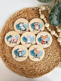 Ensemble de pastilles de mois bébé – Bois et impression couleur