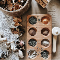 Mini tapis à langer en cuir vegan - Tan et gris