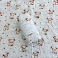 Mousseline Création Jade - bambou & coton - Moutons