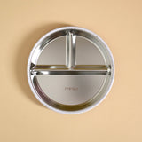 Assiette à compartiments en acier avec succion en silicone
