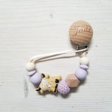 Attache-suce Bois - Vache highland blonde- lilas