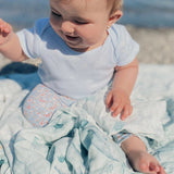 Mousseline Création Jade - bambou & coton - Baleines