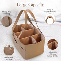 Sac à couches caddy en cuir végane & organisateur de chambre de bébé