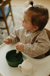 Bavette manches longues avec élastiques - Fleurs