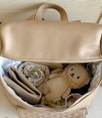 Mini tapis à langer en cuir vegan - Tan et gris