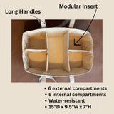 Sac à couches caddy en cuir végane & organisateur de chambre de bébé