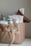 Sac à couches caddy en cuir végane & organisateur de chambre de bébé