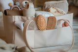 Sac à couches caddy en cuir végane & organisateur de chambre de bébé