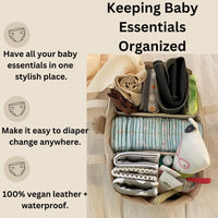 Sac à couches caddy en cuir végane & organisateur de chambre de bébé