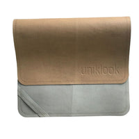 Mini tapis à langer en cuir vegan - Tan et gris