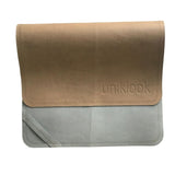 Mini tapis à langer en cuir vegan - Tan et gris