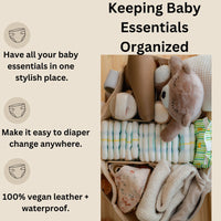 Sac à couches caddy en cuir végane & organisateur de chambre de bébé
