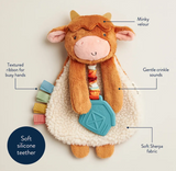 Peluche avec jouet de dentition en silicone - Vache highland - Itzy Ritzy