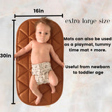 Tapis à langer matelassé & tapis de jeu en cuir végane — Amber