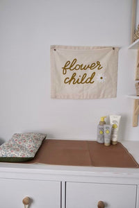 Mini tapis à langer en cuir vegan - Crème et terra