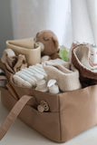 Sac à couches caddy en cuir végane & organisateur de chambre de bébé