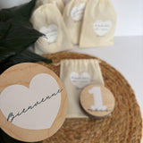 Ensemble de pastilles de mois bébé – Bois et impression couleur